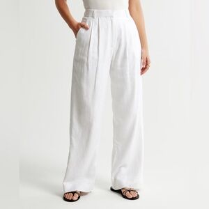 Abercrombie & Fitch White Wide-Leg Pants